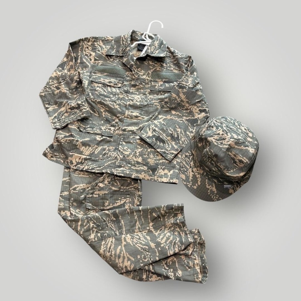 Trooper Uniform Set Unisex Kids Small‎ Green Camo Jacket Pants Hat 3 Piece